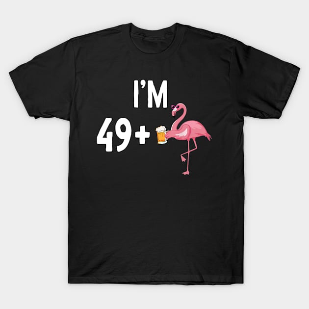 I am 49 + 1 Beer Flamingo 50th Birthday T-Shirt by Fowlerbg